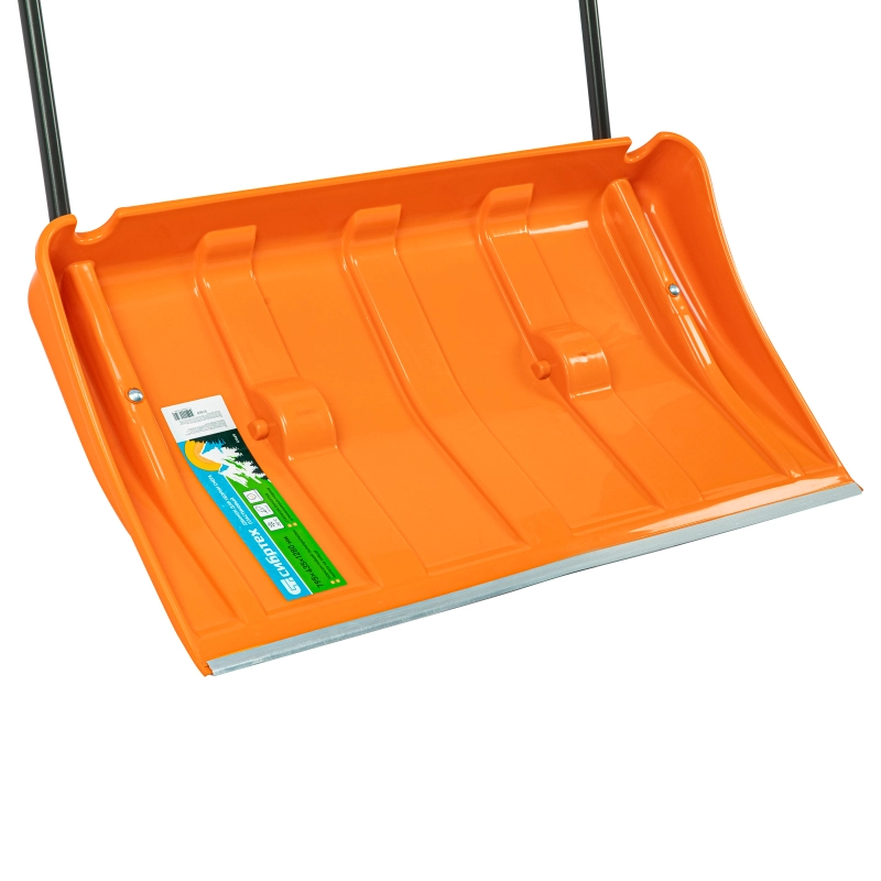 Движок для уборки снега пластиковый, 795х435х1280 мм, стальная рукоятка, усиленный Сибртех (61669)