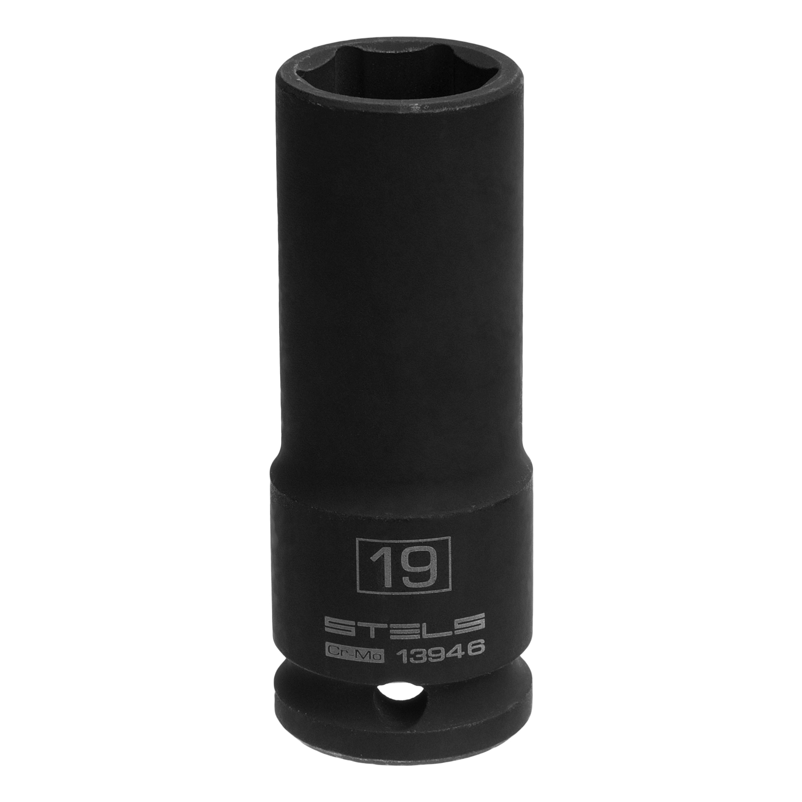 Головка ударная удлиненная шестигранная, 19 мм, 1/2, CrMo Stels (13946)