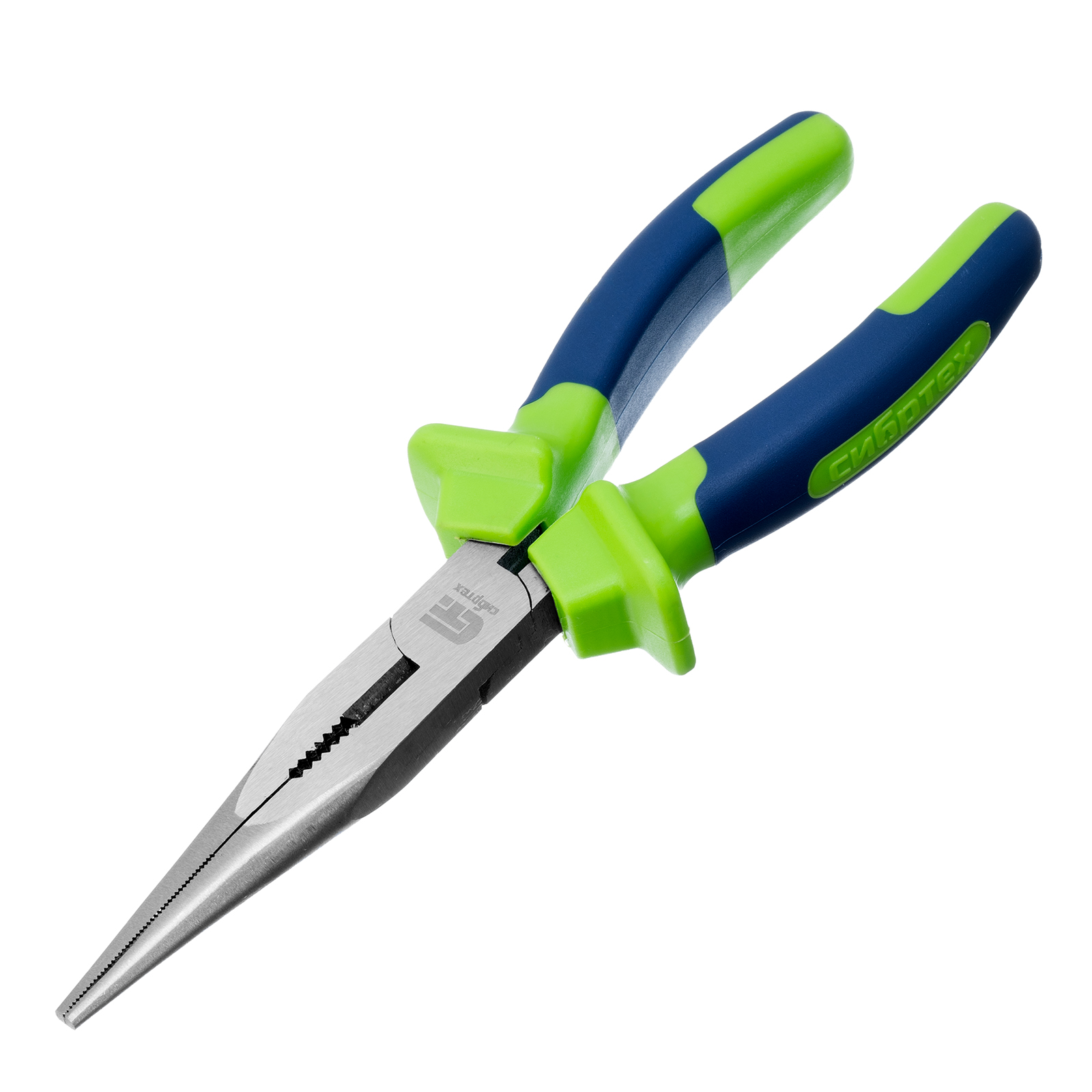 Длинногубцы прямые, 200 мм, двухкомпонентные рукоятки Сибртех (17106)