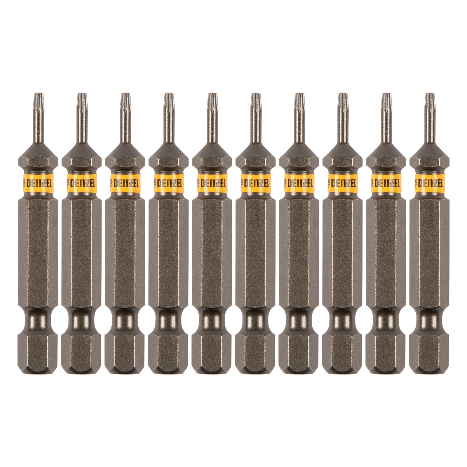 Бита TX 6х50, сталь S2, шестигранный профиль, 10 шт. Е 6,3 Denzel (11665)