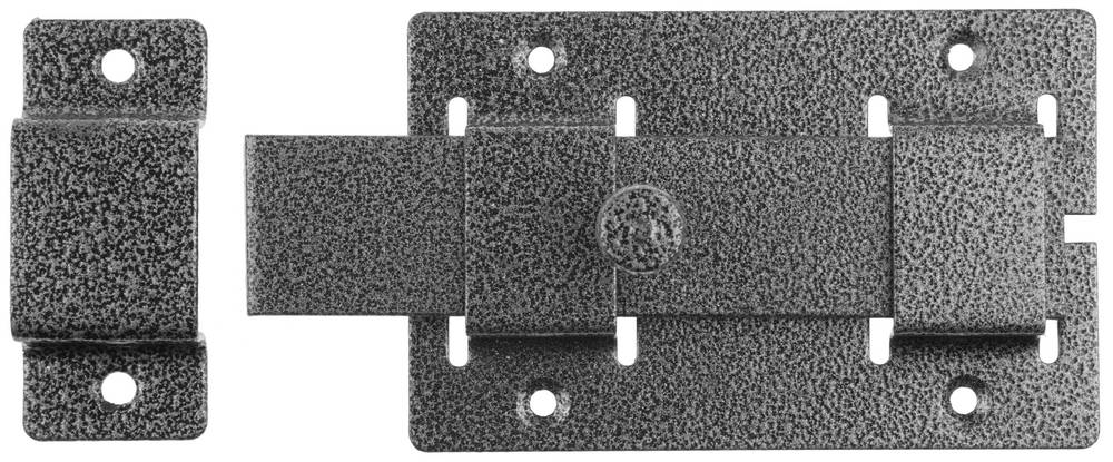 ЗД-02, для дверей, 75 х 115 мм, усиленная, плоский засов, цвет серебро, накладная задвижка (37776-2)