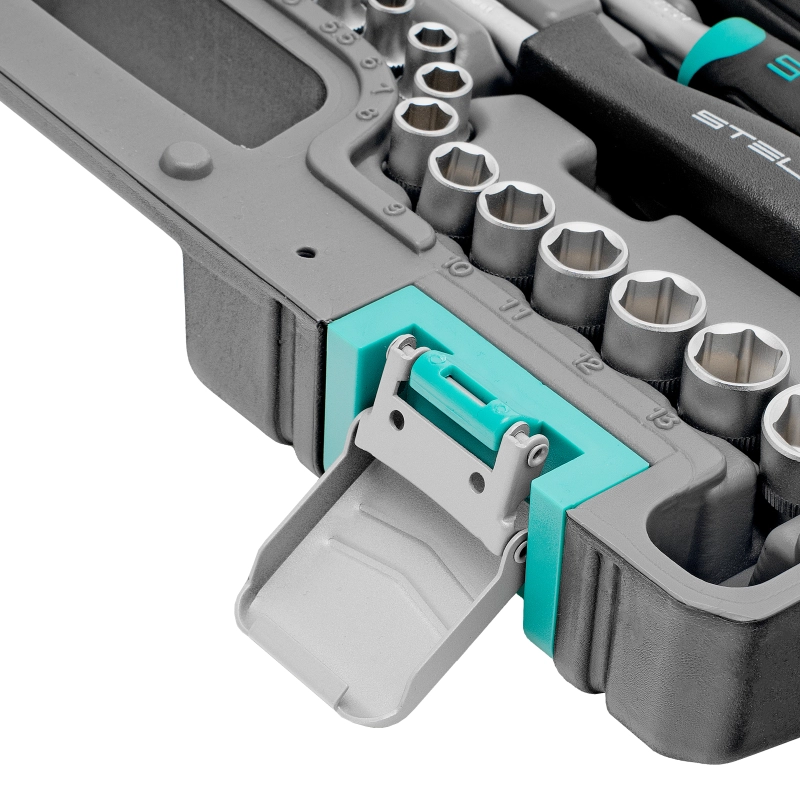 Набор инструментов, 1/2", 1/4", CrV, пластиковый кейс 69 предметов Stels (14108)