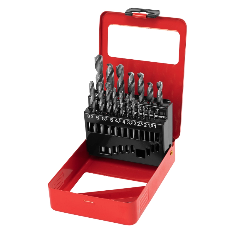 Набор сверл по металлу, 1-10 мм (через 0.5 мм) HSS 19 шт, металлическая коробка, цилиндрический хвостовик Matrix (72388)