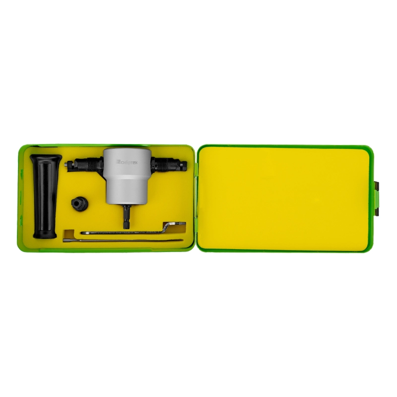 Насадка на дрель для резки листового металла до 1.8 мм металлический кейс Сибртех (78303)