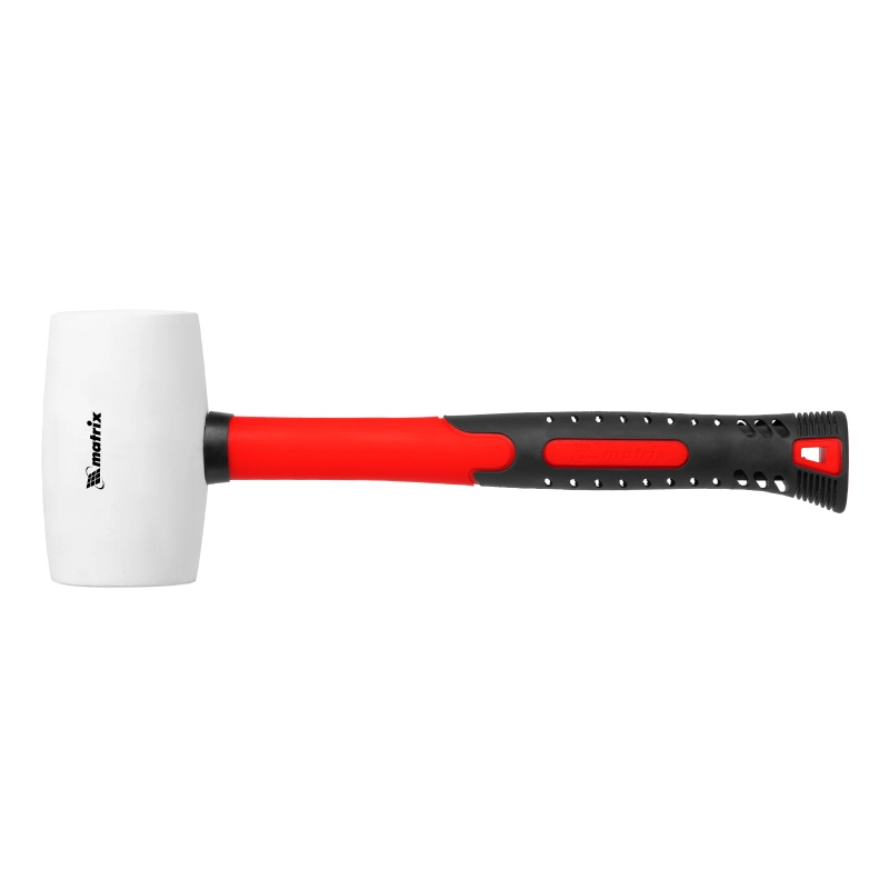 Киянка резиновая, 680 г, белая резина, фибергласовая рукоятка Matrix (11197)