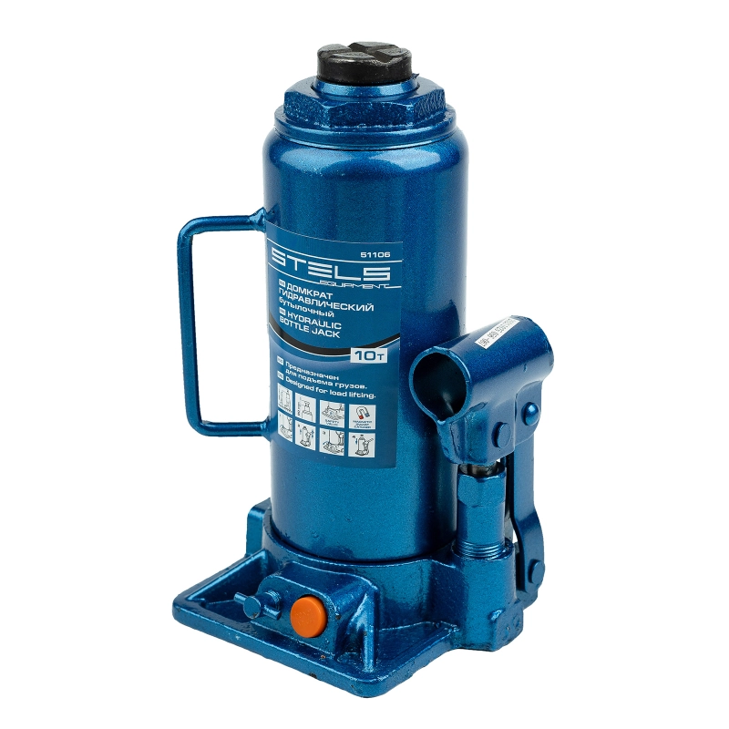 Домкрат гидравлический бутылочный, 10 т, H подъема 230-460 мм Stels (51106)