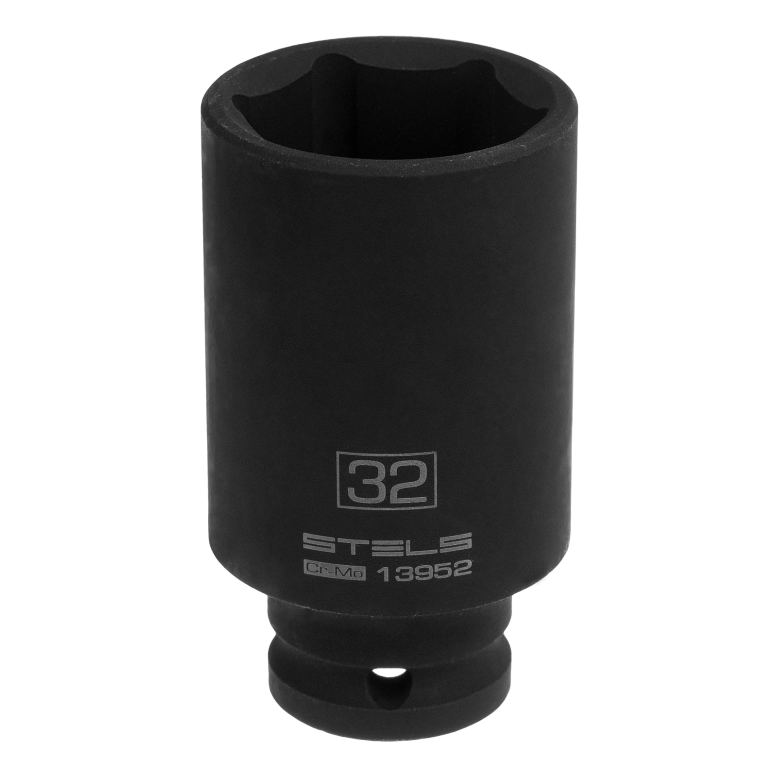 Головка ударная удлиненная шестигранная, 32 мм, 1/2, CrMo Stels (13952)