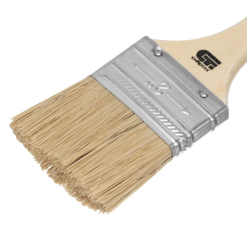 Кисть плоская 50 мм, натуральная щетина, деревянная ручка Сибртех (82263)