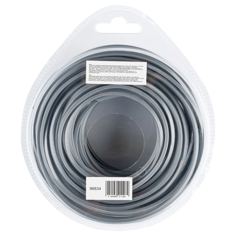 Леска для триммера армированная алюминием квадратная, 2,4мм х 15м, блистер ALUFLEX Denzel (96834)