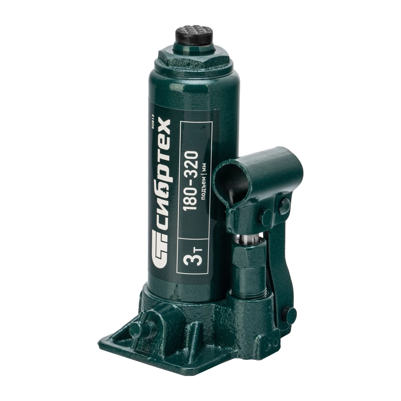 Домкрат гидравлический бутылочный, 3 т, 180-320 мм, в пласт. кейсе Сибртех (50813)