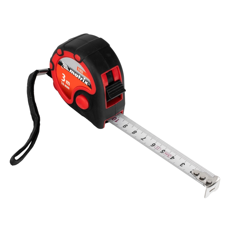 Рулетка Status 3 fixations,3 м х 16 мм,двухкомпонентный корпус,3 фиксации ленты Matrix (31033)