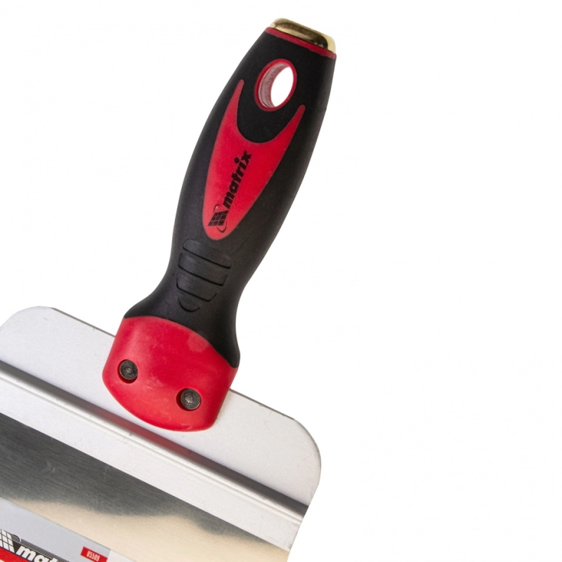 Шпатель фасадный из нержавеющей стали, 150 мм, двухкомпонентная ручка, широкое полотно Matrix (85509)