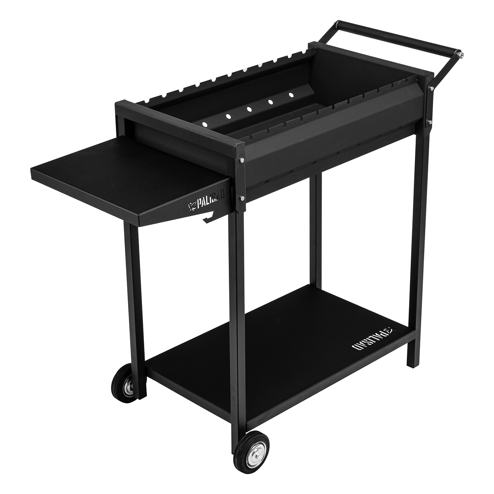 Мангал сварной на колесах, 662 х 390 х 152/805 мм, сталь 2 мм, кочерга в комплекте, Camping Palisad (69669)