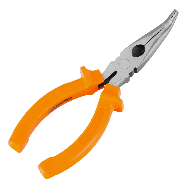 Длинногубцы изогнутые Classic, 160 мм, шлифованные, пластмассовые рукоятки Sparta (17411)