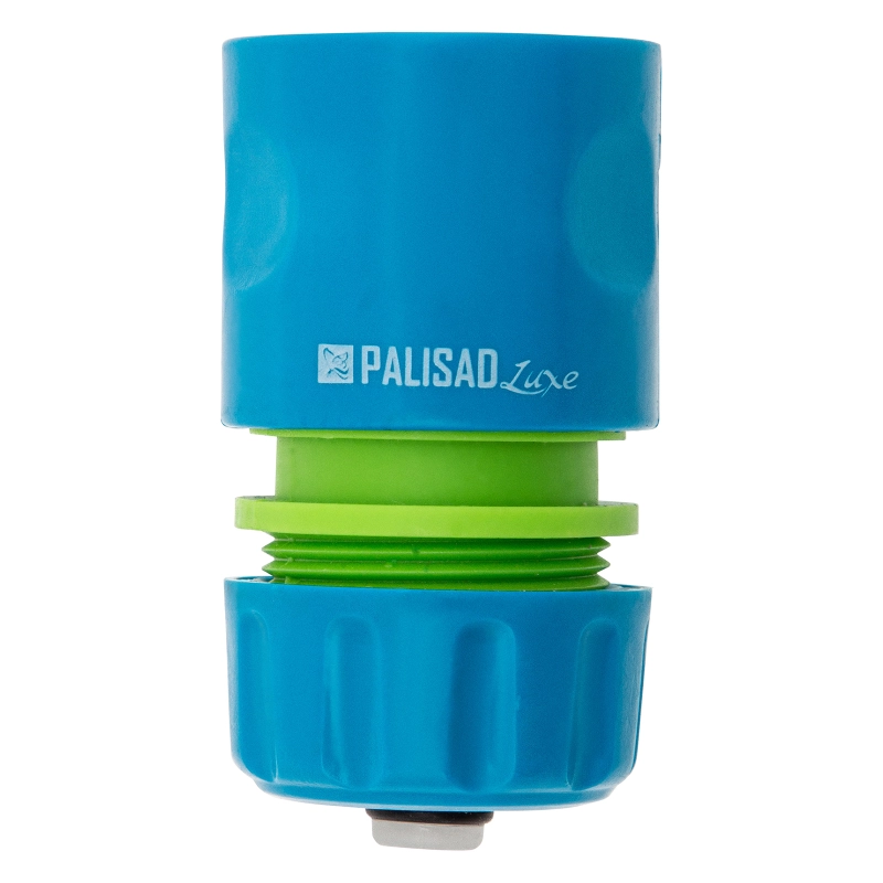 Соединитель пластмассовый, быстросъемный для шланга 1/2, аквастоп, однокомпонентный Palisad Luxe (66258)