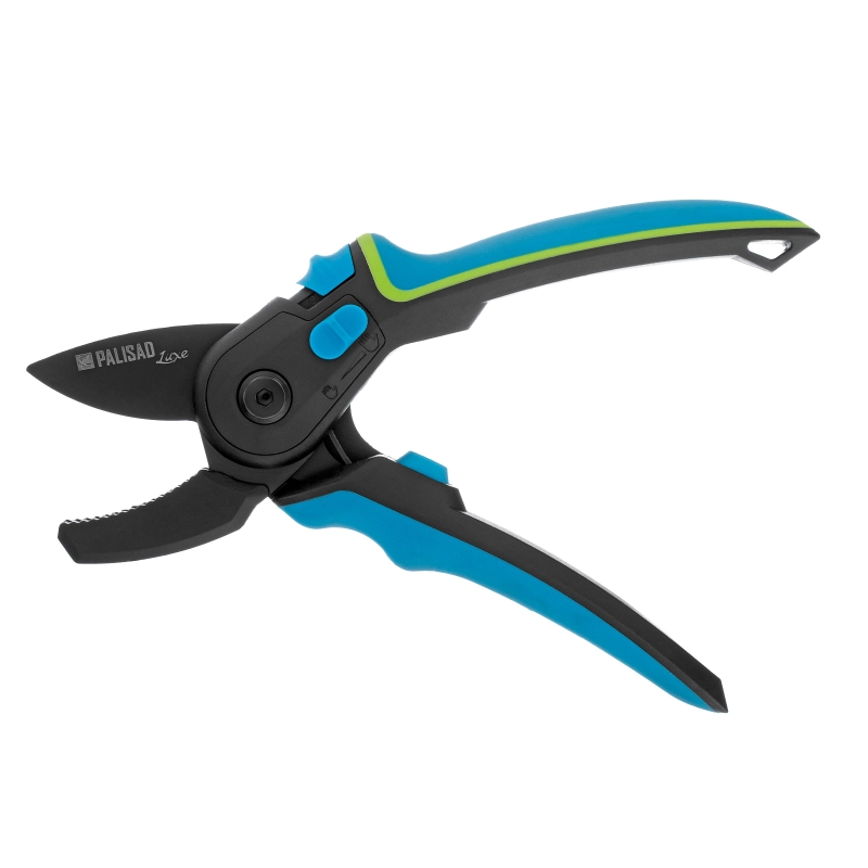 Секатор с наковальней, 220 мм, регулировка захвата, трехкомпонентные рукоятки, Luxe, Palisad (604805)