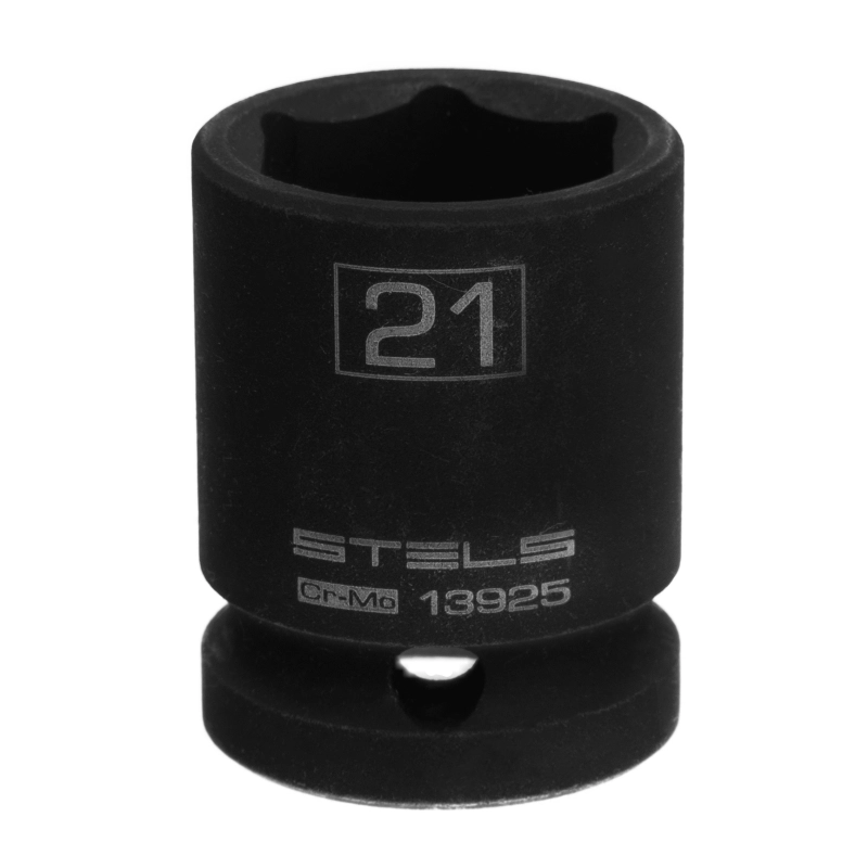 Головка ударная шестигранная, 21 мм, 1/2, CrMo Stels (13925)