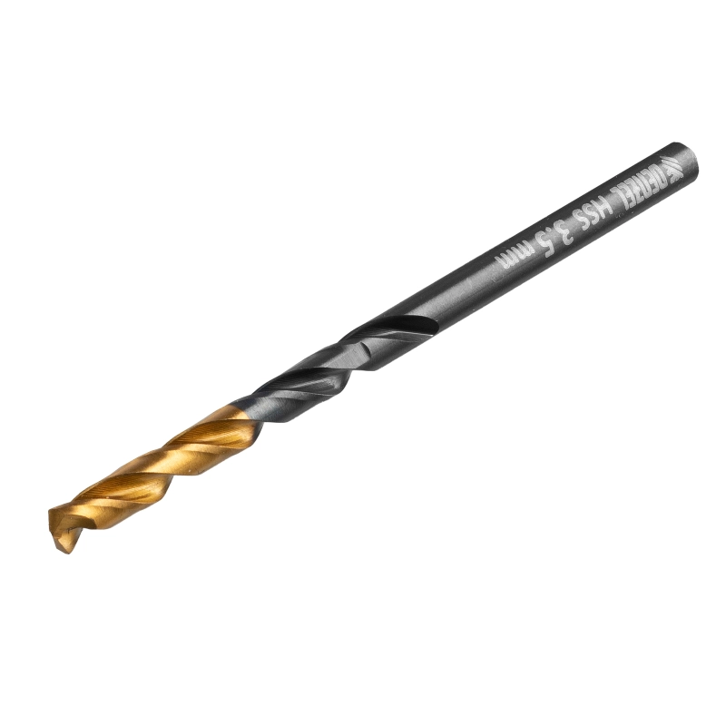 Сверло по металлу, 3,5 мм, HSS-Tin, Golden Tip, 10 шт. Denzel (717207)