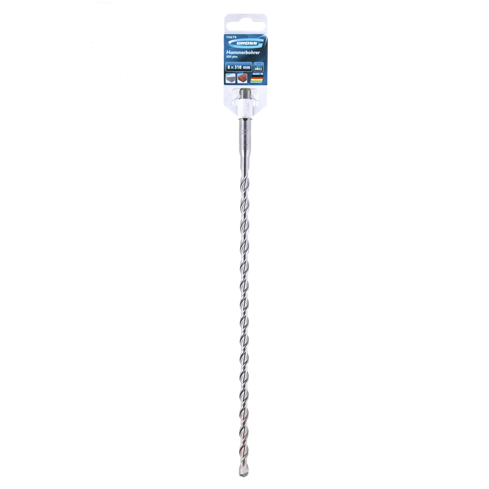 Бур по бетону Pro, 8 х 310 мм, SDS Plus Gross (70679)