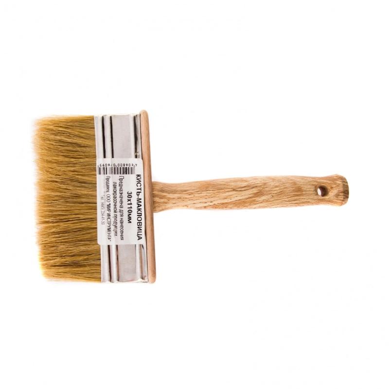 Кисть-ракля, 30 х 110 мм, натуральная щетина, деревянный корпус, деревянная ручка (84074)