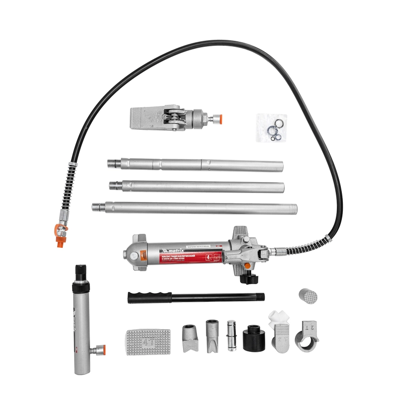 Растяжка гидравлическая, 4 т, набор из 17 предметов, 7 сменных насадок, в пластиковом кейсе Matrix (513345)