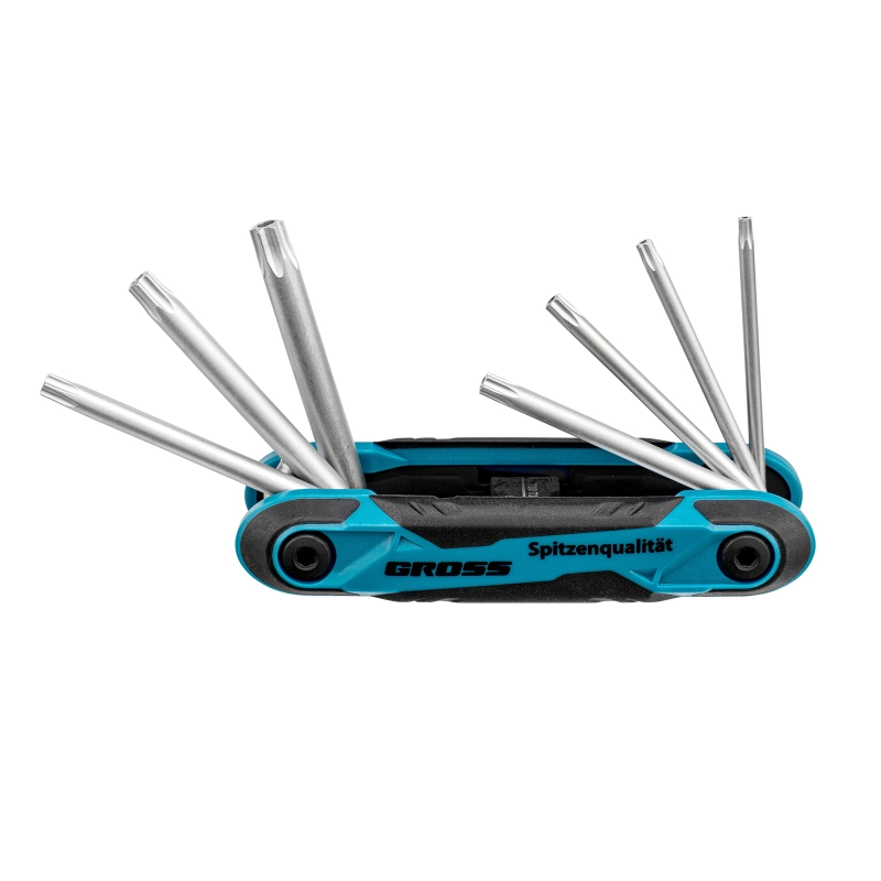 Набор ключей имбусовых Tamper-Torx , складные, 8 шт, CrV Gross (16413)