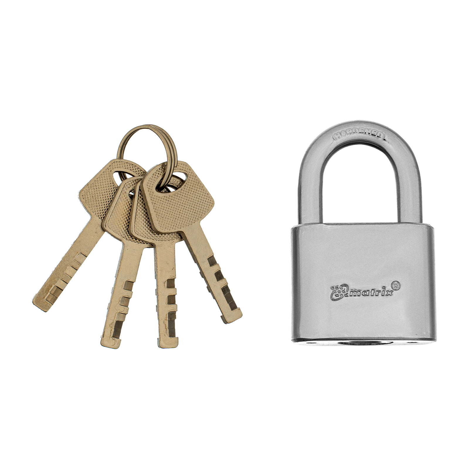 Замок навесной, хромированное покрытие 40 мм Matrix (91800)