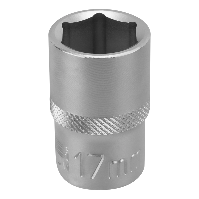 Головка торцевая, 17 мм, шестигранная, CrV, под квадрат 1/2 Stels (13828)