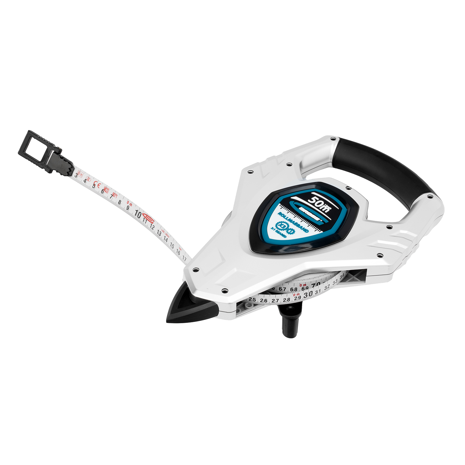 Рулетка геодезическая 50 м х 13 мм, откр, корп, металлическая лента, Super-Нейлон, двусторонняя шкала Gross (31480)
