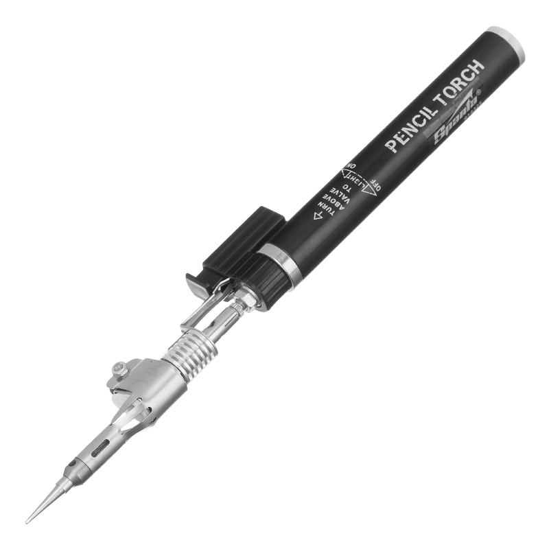 Горелка газовая, тип "Карандаш" c пьезоподжигом + 4 насадки для пайки, 200 мм Sparta (914325)