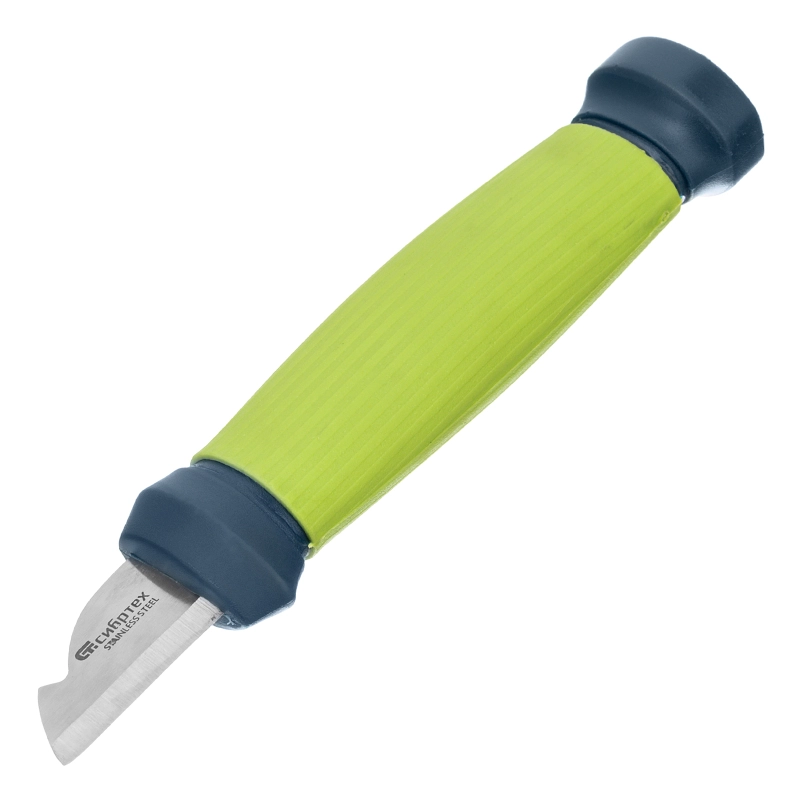 Нож монтажника с чехлом (заточка справа) обрезиненная рукоятка, 154 мм, лезвие 31 мм Сибртех (79013)