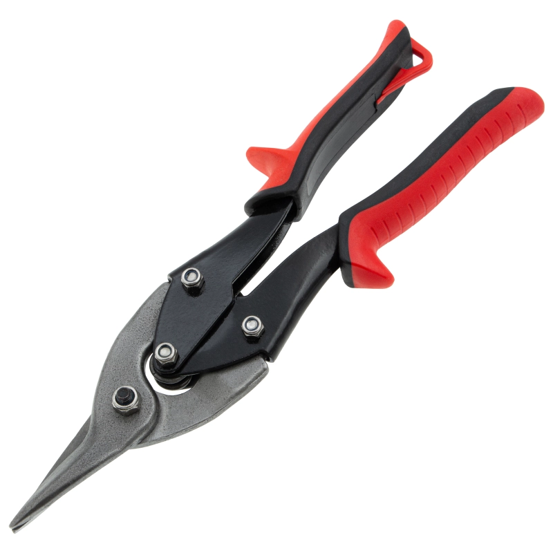 Ножницы по металлу, 250 мм, пряморежущие, для тонкого металла, обрезиненные рукоятки Matrix (78330)