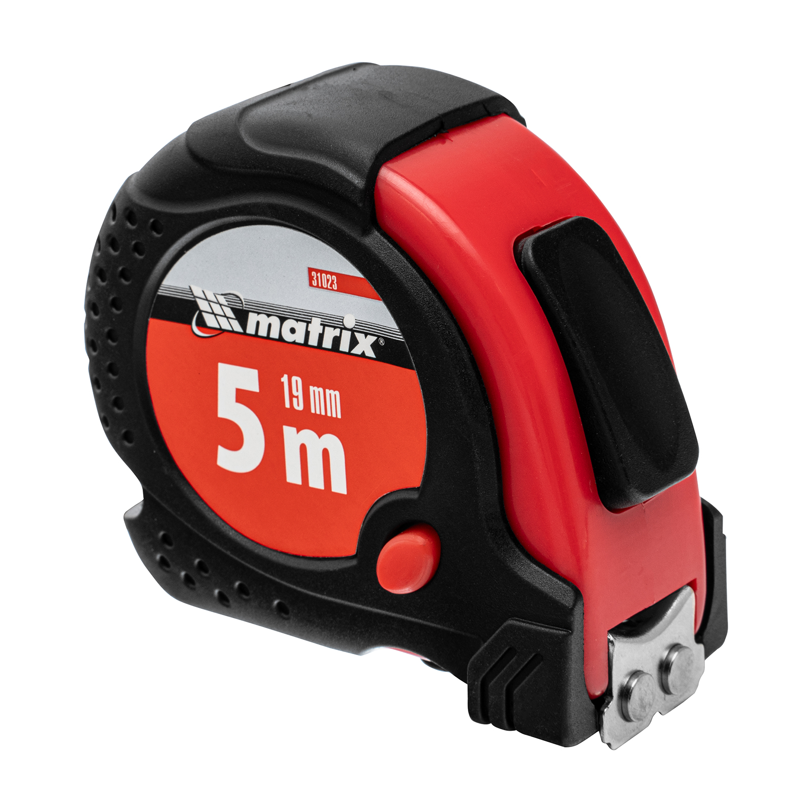 Рулетка Status Magnet fixation,5 м х 19 мм,обрезиненный корпус,зацеп с магнитом Matrix (31023)