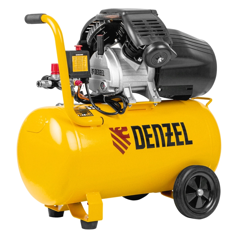 Компрессор воздушный DCV2200/50, прямой привод, 2.2 кВт, 50 литров, 380 л/мин Denzel (58167)