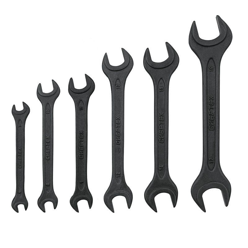 Набор ключей рожковых, 6 - 19 мм, 6 шт., CrV, фосфатированные Сибртех (15220)