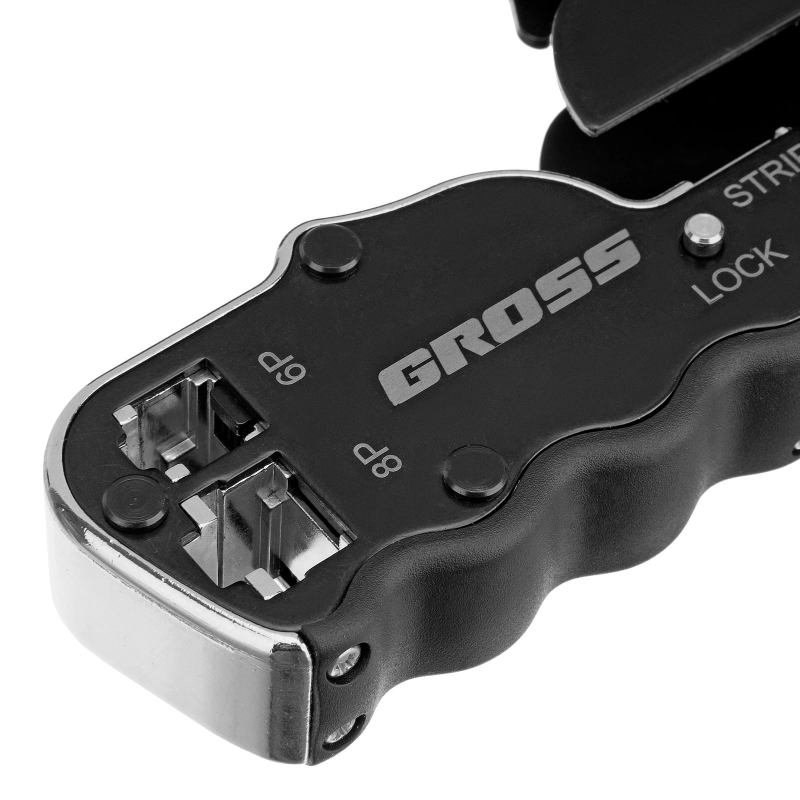 Клещи для обжима телефонных и компьютерных клемм RJ45, 8P и RJ11/12, 6P, компактный размер, CAT5 Gross (17723)