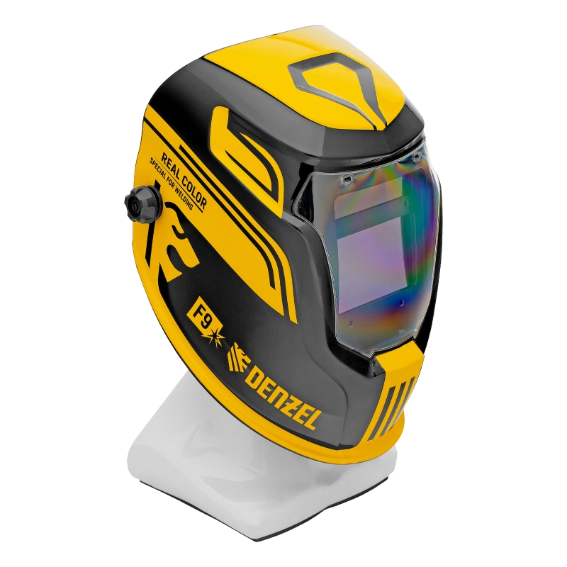 Щиток защитный лицевой (маска сварщика) F9, см. окно 100x60, Real Color, DIN 4-8/9-13// Denzel (89718)