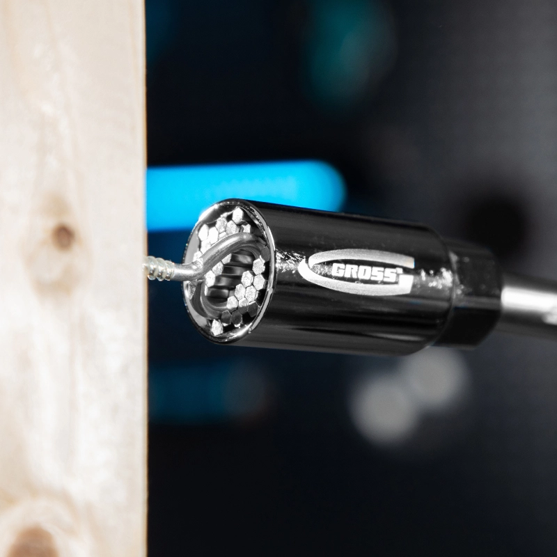 Головка торцевая многоразмерная, CrV, 6-21 мм, под квадрат 3/8, CrV, хромированная Gross (13191)