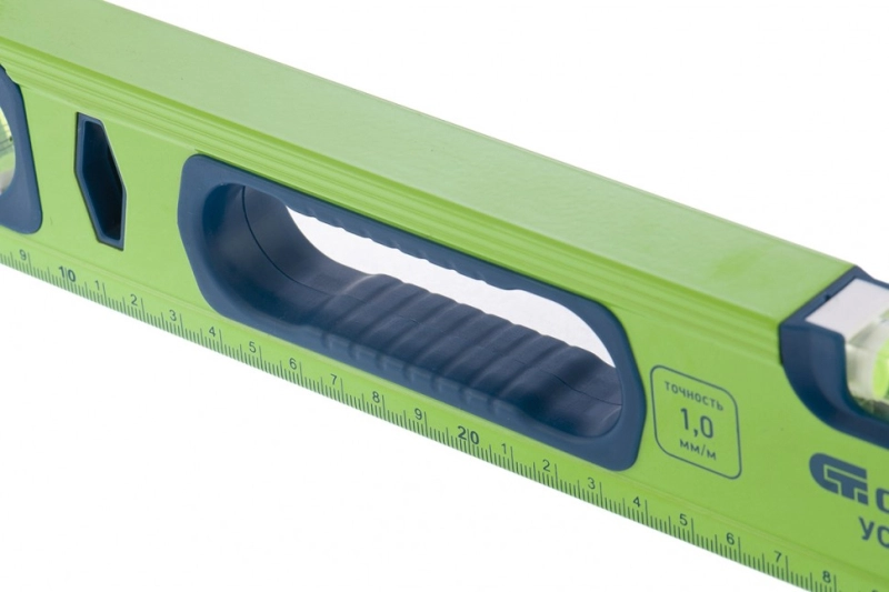 Уровень алюминиевый УС-1, 0-1200, фрезерованный, 3 глазка, рукоятки, 1200 мм Сибртех (34104)