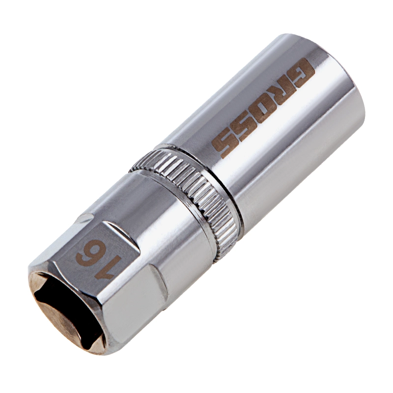 Головка торцевая свечная, магнитная, двенадцатигранная, 16 мм, под квадрат 1/2 Gross (13188)