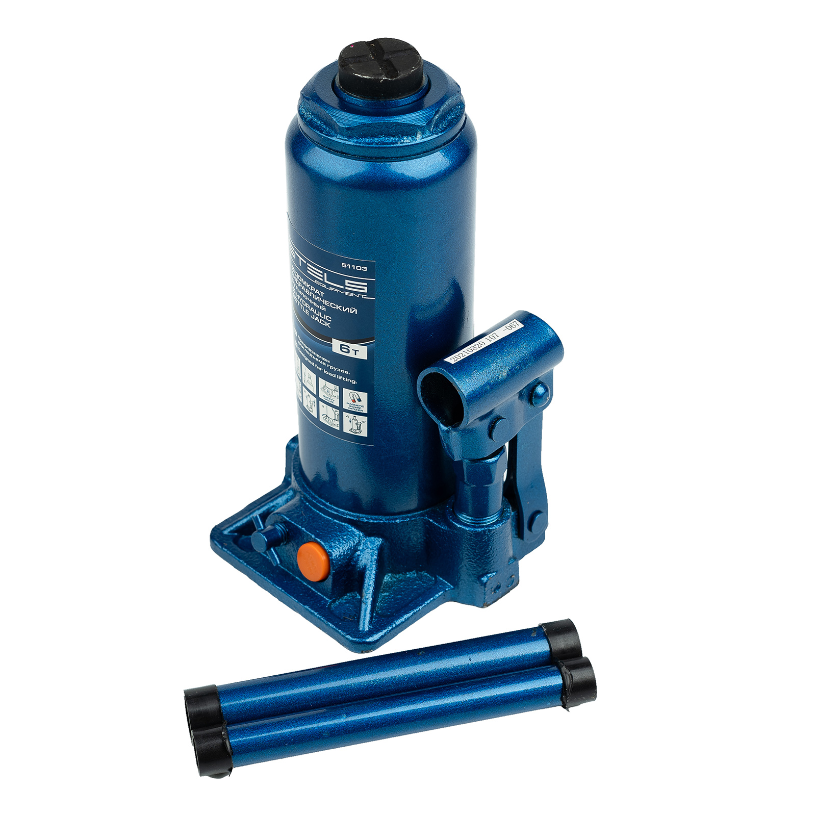 Домкрат гидравлический бутылочный, 6 т, H подъема 216-413 мм Stels (51103)