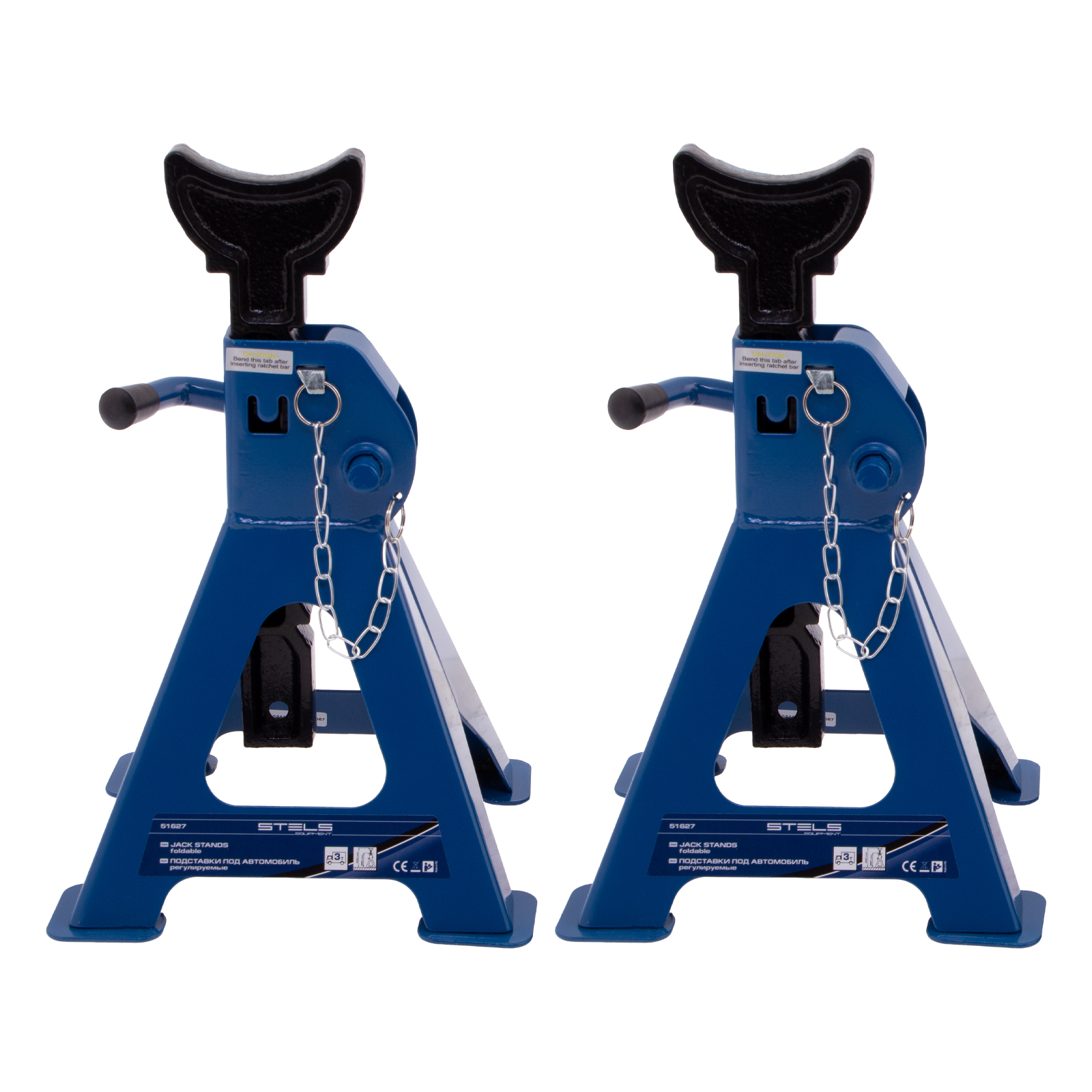 Подставки под автомобиль регулируемые, 3 т, H подъема 280-430 мм, 2 шт, Stels (51627)