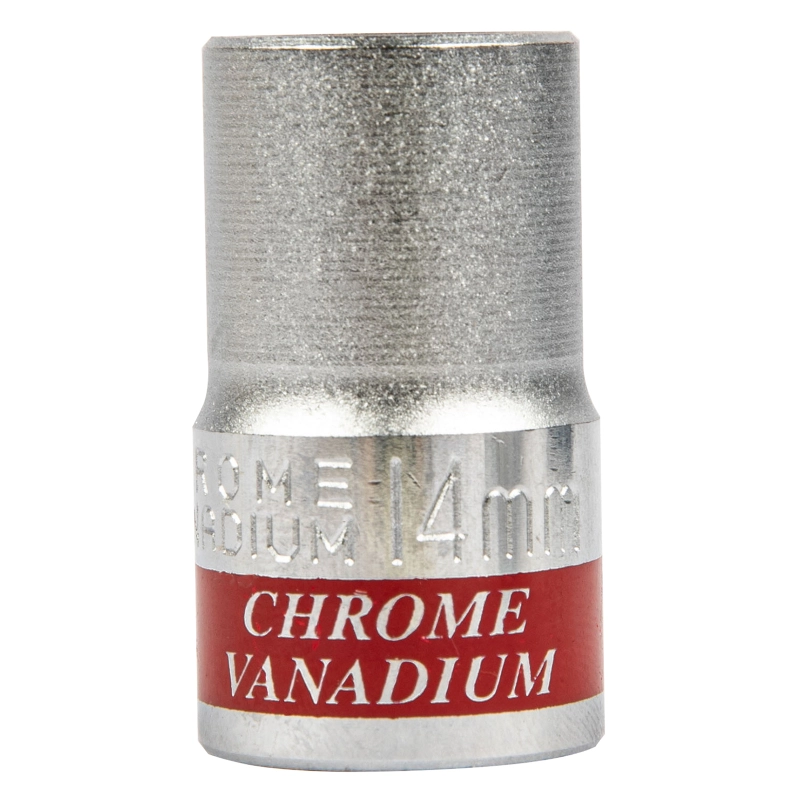 Головка торцевая, 14 мм, двенадцатигранная, CrV, под квадрат 1/2, хромированная Matrix (13688)