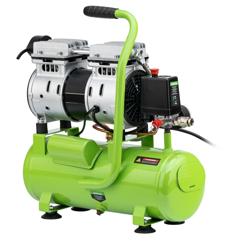 Компрессор безмаслянный малошумный МБ 750/10,750 Вт, 10 л, 150 л/мин Сибртех (58001)