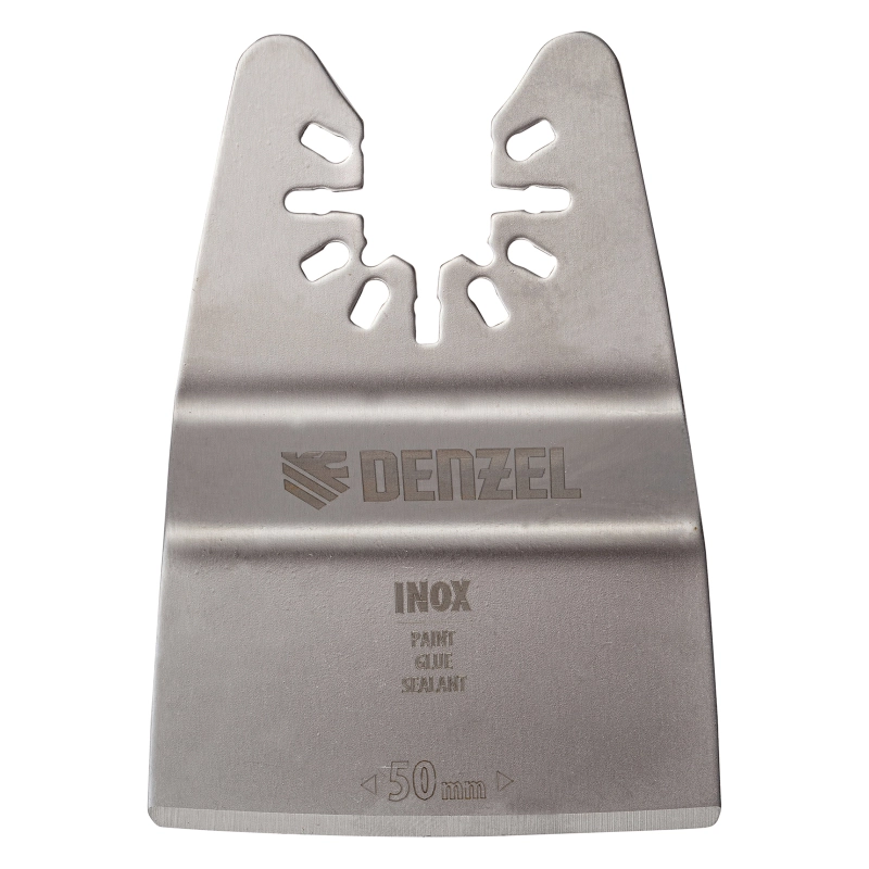 Насадка для МФИ шабер полукруг, Inox, для снятия краски и др., ширина 50 мм, длина общая 74 мм, ступенчатый Denzel (782317)