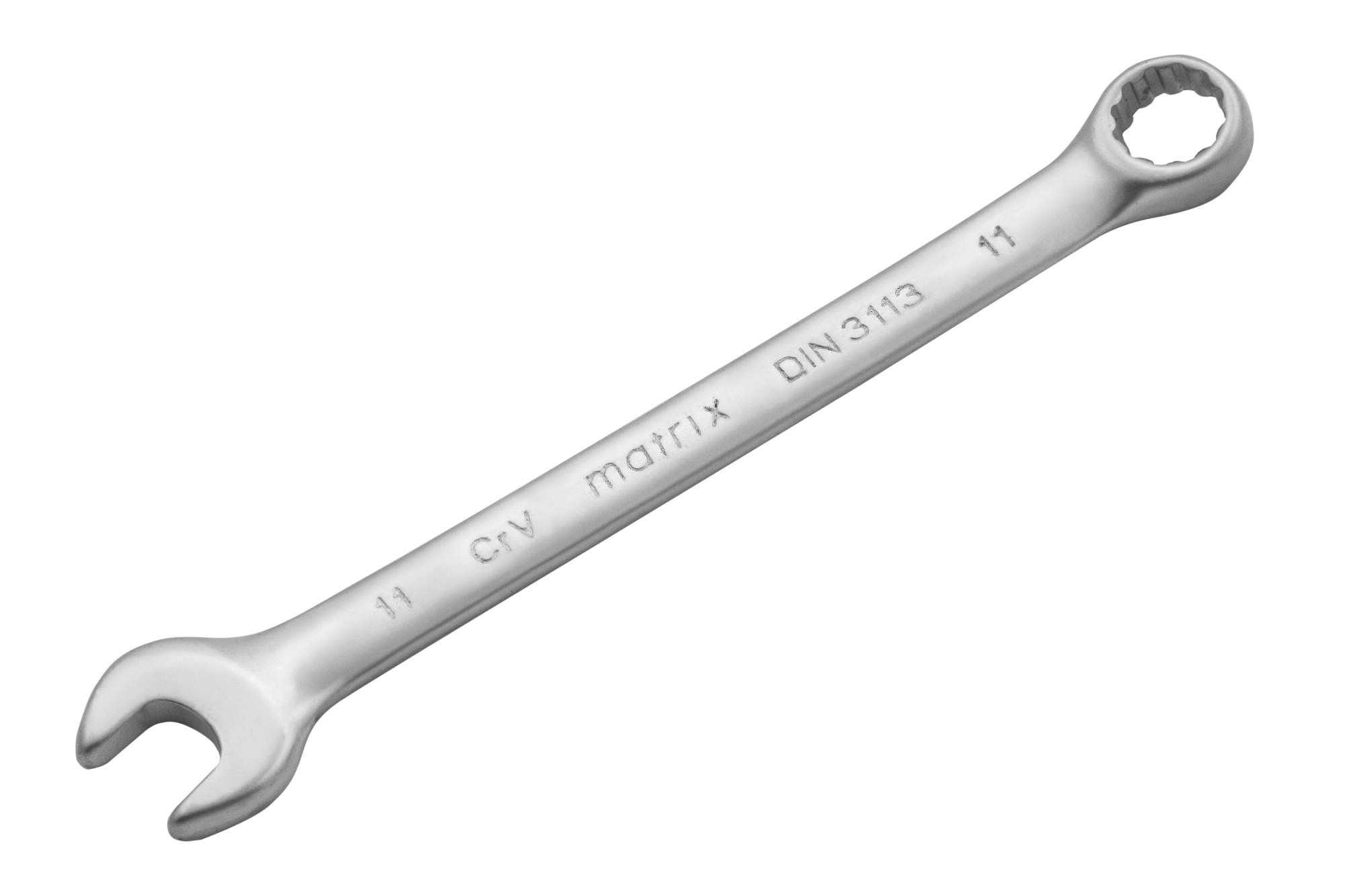Ключ комбинированный, 11 мм, CrV, матовый хром Matrix (15107)