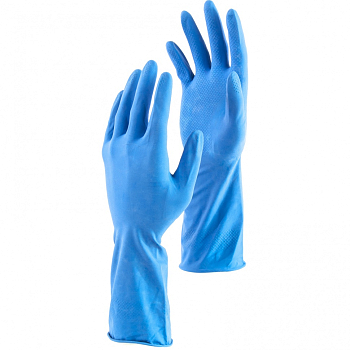 Перчатки хозяйственные латексные c двойным хлопковым напылением, M, Сибртех (67951)