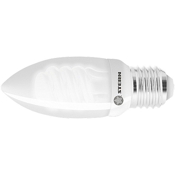 Лампа компактная люминесцентная свечка, 9 W, 2700K, E27, 8000ч Stern (90962)
