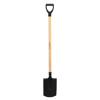Лопата прямоугольная, 200х284х1340 мм, деревянный черенок с пропиткой, Сибртех (614585)