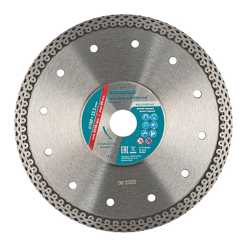Диск алмазный, 180 х 22.2 мм, тонкий, сплошной (Jaguar) мокрая резка Gross (73056)